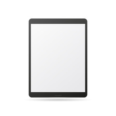 Realistic tablet on white background with shadow.