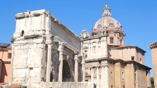 Roman Forum in sunny day, Rome, Italy