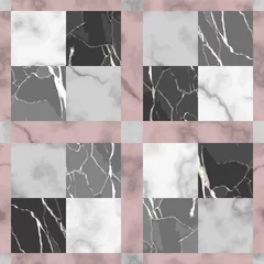 Foto op Canvas Marble Vector Texture Luxury Check Seamless Pattern © kronalux