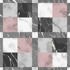 Tuinposter Marble Vector Texture Luxury Check Seamless Pattern © kronalux