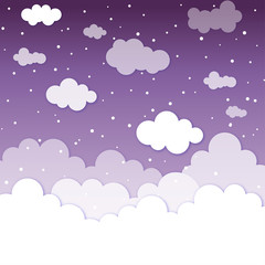 Violet sky in the clouds