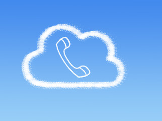 Fototapeta premium phone cloud shape on blue sky