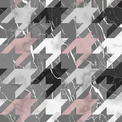 Poster Marble Vector Texture Luxury Houndstooth Seamless Pattern © kronalux