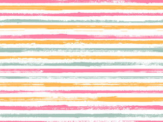 Stripes watercolor paintbrush seamless vector pattern.