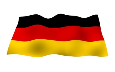 Flag of Germany. Wide format 3D illustration. State symbol of the Federal Republic of Germany. 3D rendering
