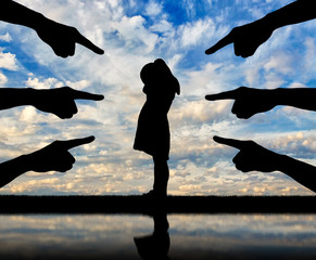 Conceptual image of bullying children