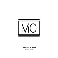 M O MO Initial logo letter with minimalist concept. Vector with scandinavian style logo.