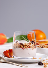 Orange Granola with Raspberry Yogurt and Freeze Dried Raspberry