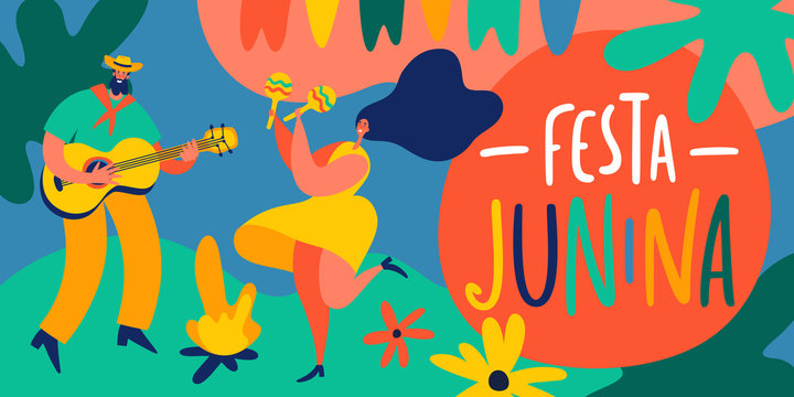 Festa Junina Brazil June Festival. Vector design templates for greeting card, invitation, poster, banner, and other use.