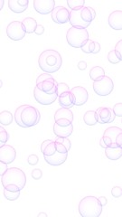 Pink colored background with purple bubbles. Wallpaper, texture purple balloons. 3D illustration