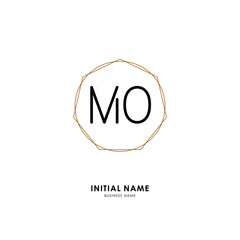 M O MO Initial logo letter with minimalist concept. Vector with scandinavian style logo.