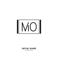 M O MO Initial logo letter with minimalist concept. Vector with scandinavian style logo.