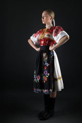 Slovak folklore. Slovakian folklore girl. 