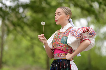 Slovak folklore. Slovakian folklore girl.