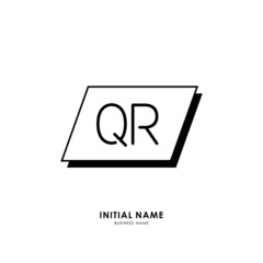 Q R QR Initial logo letter with minimalist concept. Vector with scandinavian style logo.