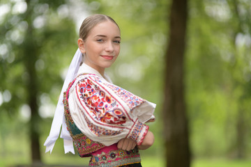 Slovak folklore. Slovakian folklore girl.