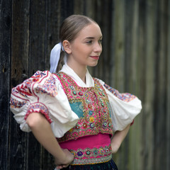 Slovak folklore. Slovakian folklore girl.