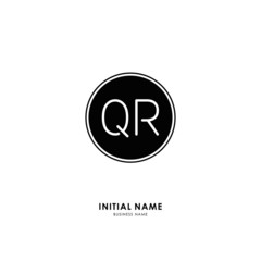 Q R QR Initial logo letter with minimalist concept. Vector with scandinavian style logo.