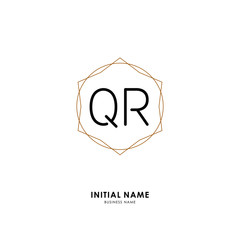 Q R QR Initial logo letter with minimalist concept. Vector with scandinavian style logo.