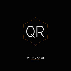 Q R QR Initial logo letter with minimalist concept. Vector with scandinavian style logo.