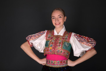 Slovak folklore. Slovakian folklore girl.