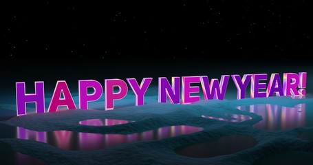 Naklejka premium Happy New Year. 3D illustration, 3D rendering