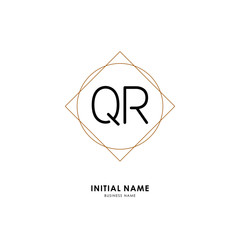 Q R QR Initial logo letter with minimalist concept. Vector with scandinavian style logo.