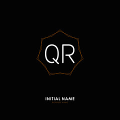 Q R QR Initial logo letter with minimalist concept. Vector with scandinavian style logo.