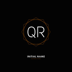 Q R QR Initial logo letter with minimalist concept. Vector with scandinavian style logo.