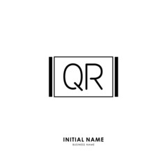 Q R QR Initial logo letter with minimalist concept. Vector with scandinavian style logo.