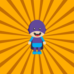 little superhero flat cartoon