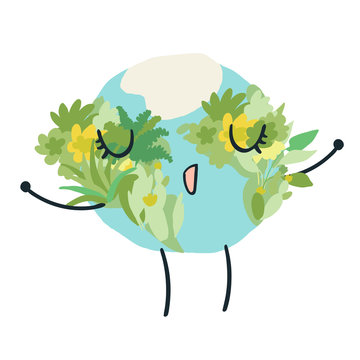 Cute Planet Earth Is Feeling Confused Because Climate Change World  Protection Global Warming And Climate Change