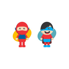 little superhero flat cartoon