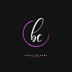 B C BC Initial logo template vector. Letter logo concept