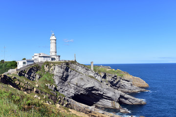 Fototapeta na wymiar The Cabo Mayor and it's lighthouse north of Santander, Santander, Cantabria, Spain