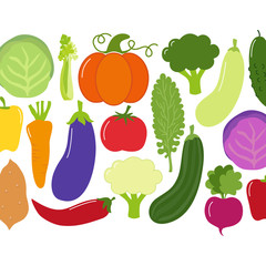Cute Vegan Menu background with various vegetables