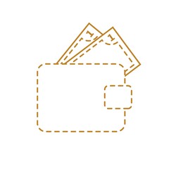 Flat Wallet icon, vector illustration