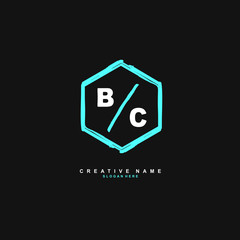 B C BC Initial logo template vector. Letter logo concept