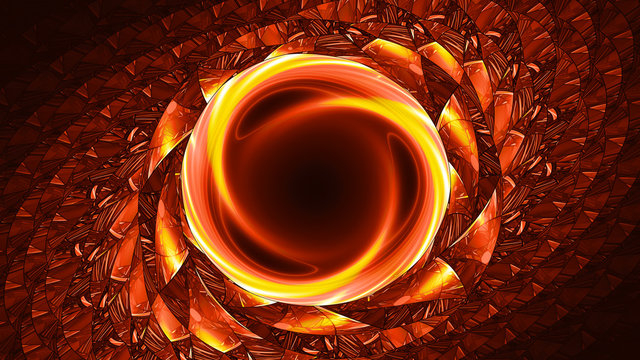 Fiery glowing artificial wormhole