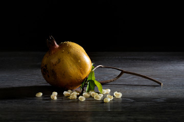 Thai pomegranate fruits on wooden background