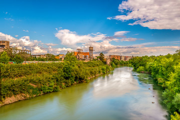 Fototapeta na wymiar Tevere, River, District Marconi, Roma, Lazio, Italy, Europe
