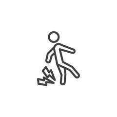 Numbness and tingling feet line icon. linear style sign for mobile concept and web design. Leg pain outline vector icon. Symbol, logo illustration. Pixel perfect vector graphics