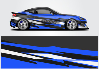 Obraz na płótnie Canvas Car wrap livery decal vector , supercar, rally, drift . Graphic abstract stripe racing background . Eps 10