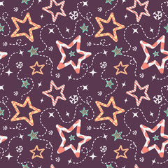 All star seamless pattern cartoon background.