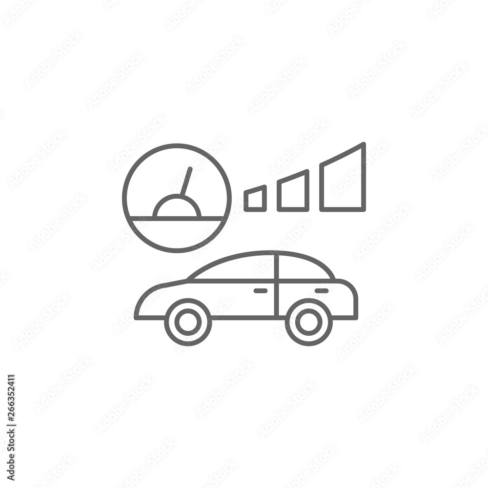 Poster speedometer, car icon. element of auto service icon. thin line icon for website design and developme