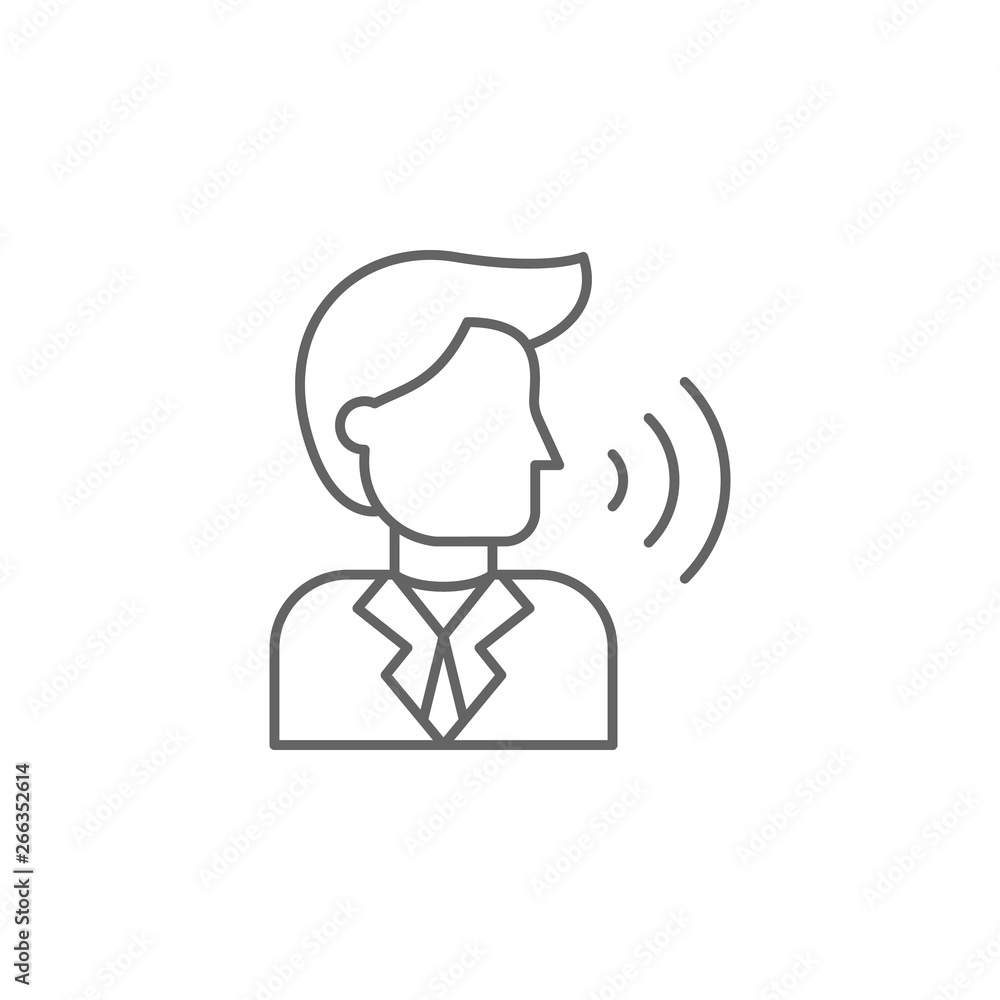 Aufkleber voice command, car icon. element of auto service icon. thin line icon for website design and develop