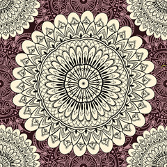 Ornamental seamless pattern with mandala. Vintage, paisley elements. Ornament. Traditional, Ethnic, Turkish, Indian motifs. Great for fabric and textile, wallpaper, packaging or any desired idea