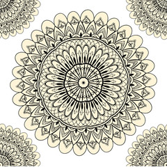 Ornamental seamless pattern with mandala. Vintage, paisley elements. Ornament. Traditional, Ethnic, Turkish, Indian motifs. Great for fabric and textile, wallpaper, packaging or any desired idea