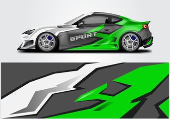 Car wrap livery decal vector , supercar, rally, drift . Graphic abstract stripe racing background . Eps 10