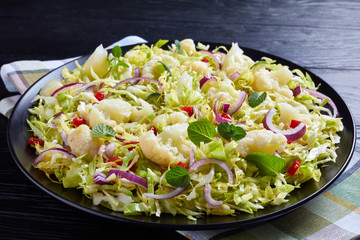 cauliflower salad with spring cabbage and mint